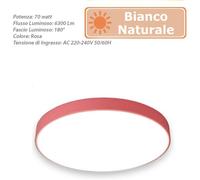 Plafoniera a led 70 watt lampada da soffitto rosa luce 6500k o 4000k [EEK: E]