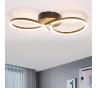 Plafoniera a LED da 1/2", nera, 24 W, design moderno e creativo, lampada da cucina, bianco caldo 3000 K, lampada da camera da letto, lampada da corridoio, plafoniere in metallo per cucina, ufficio, ca