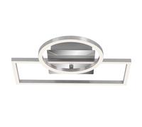 Plafoniera a LED da 19,6 W, cromata, con dimmer regolabile, ideale per soggiorno