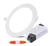 Plafoniera a LED da incasso 3-24W Faretti da incasso Faretti Downlight Ultra sottile 0,4 "Lampade a schermo piatto rotonde spesse Luce diurna for camera da letto, bagno, armadio(3 color light,15w)