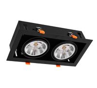 Plafoniera a LED da incasso PLAZA nera 2xAR111 GU10 Milagro 4742