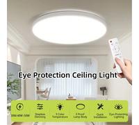 Plafoniera a LED - Dimmerabile con telecomando, 3 temperature colore, stile minimalista, lampada da sospensione per decoro domestico. Adatta per bagno, camera da letto, soggiorno, ufficio domestico, g