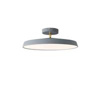 Plafoniera a Led Dimmerabile con Telecomando, Moderna Plafoniera Semi-Incasso,Da da Soffitto Rotonda Minimalista Nordica per Camera da Letto, Soggiorno, Cucina e Lavanderia./Grigio/30 cm