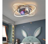 Plafoniera a LED dimmerabile con telecomando Sospensione Spazio Astronauta 60W Moderna Ragazze Ragazzi Soggiorno Camera da letto Lampadario Scuola materna Lampada a sospensione Sala da pranzo Baby