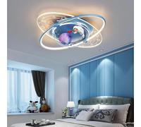 Plafoniera a LED dimmerabile con telecomando Sospensione Spazio Astronauta 60W Moderna Ragazze Ragazzi Soggiorno Camera da letto Lampadario Scuola materna Lampada a sospensione Sala da pranzo Baby
