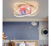 Plafoniera a LED dimmerabile con telecomando Sospensione Spazio Astronauta 60W Moderna Ragazze Ragazzi Soggiorno Camera da letto Lampadario Scuola materna Lampada a sospensione Sala da pranzo Baby