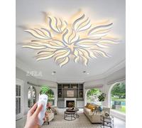 Plafoniera A LED Dimmerabile Moderno Ampio Soggiorno Acrilico A Forma Di Fiore Design Con Telecomando Illuminazione Camera Da Letto Sala Da Pranzo Lampada A Risparmio (Bianco, 15-Fiamma,Ø115cm,145W)