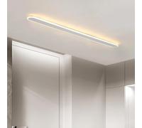 Plafoniera a LED in alluminio Design rettangolare Illuminazione interna minimalista per soggiorno e camera da letto Decorazione moderna in bianco e nero Luce bianca calda 100 cm