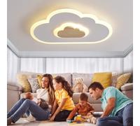 Plafoniera a LED lampada da soffitto creativo nuvole,con telecomando dimmerabile legno lampadario bambini 26W bianche moderne Plafoniera per soggiorno camera da letto camera dei bambini,50cm