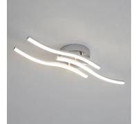 Plafoniera a LED, lampada da soffitto cromata moderna ed elegante curva da 18 W, 3 pannelli LED integrati, plafoniere (bianco naturale) M