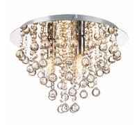 Plafoniera a LED, lampada da soffitto, lampada da soggiorno a 3 luci, cromo, metallo, D 38 cm