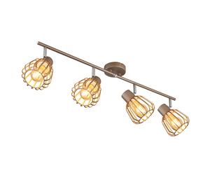 Plafoniera a LED Lampada da soffitto Lampada da soggiorno Faretto Marrone orientabile L 80 cm
