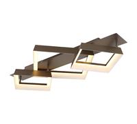 Plafoniera a LED, lampada da soffitto, luce per soggiorno, color caffè opalino opaco, L 85 cm