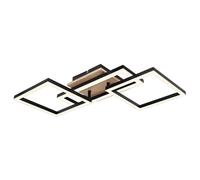 Plafoniera a LED Lampada da soffitto per sala da pranzo lampada nera effetto legno mobile L 70 cm
