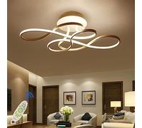 Plafoniera a LED Lampada da soggiorno moderna Creatività Lampada da soffitto a 7 anelli Lampadario da camera da letto circolare, 3000K-6500K dimmerabile con telecomando Illuminazione decorativa del