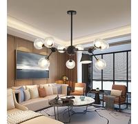 Plafoniera A LED Lampada da Soggiorno Moderna di Grandi Dimensioni Dimmerabile con Telecomando Lampada da Soffitto Ad Anello Design Lampadario in Acrilico Paralume da Soffitto Came, Black, 9 Heads