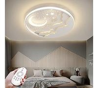 Plafoniera A LED Luce Sul Tetto Dimmerabile Creativa Moderna Con Telecomando Camera Dei Bambini Luci Decorative Camera Da Letto Soggiorno Lampada Soffitto In Acrilico Bianco Per Interni (White,40CM)