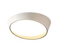 Plafoniera a LED moderna e minimalista, bianca e color caffè, con struttura rotonda in ferro e acrilico, dimmerabile a 3 colori, ideale per camera da letto, studio, corridoio e soggiorno (50 cm).