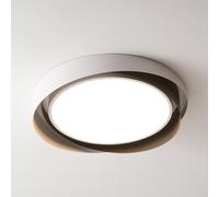 Plafoniera a LED moderna e minimalista, in ferro bianco e nero con paralume in acrilico, lampada rotonda dimmerabile a 3 colori per camera da letto, soggiorno, sala da pranzo, studio (40 cm)