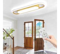 Plafoniera a LED moderna,minimalista e ultrasottile,55W,Oro,dimmerabile con telecomando,senza sfarfallio,da incasso in ferro battuto e acrilico,ideale per corridoi,ingressi e balconi (Oro, 80 cm)