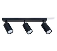 Plafoniera a LED, orientabile girevole a soffitto, lampada a sospensione, 3 punti, nero per LED GU10, KIVI (3 nero)