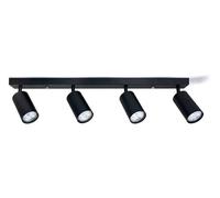 Plafoniera a LED, orientabile girevole a soffitto, lampada a sospensione, 4 punti, colore nero per LED GU10, KIVI (4x nero)
