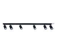 Plafoniera a LED, orientabile girevole a soffitto, lampada a sospensione, 6 punti, colore nero per LED GU10, KIVI (6x nero)