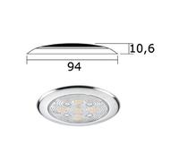 Plafoniera a LED per barca e Camper 12 Volt 5/9 LED bianca Inox Lucido