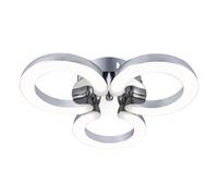 Plafoniera a LED plafoniera cromata design moderno soggiorno lampada da soffitto, design ad anello, 1x LED 27 watt 1220 lumen bianco caldo, LxPxA 30,5 x 28 x 8 cm