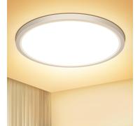 Plafoniera a LED rotonda piatta 3000 K 18 W/1800 lm IP44 impermeabile ultra