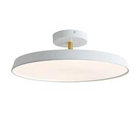Plafoniera a LED Rotonda, Plafoniere Girevoli a 360° Illuminazione a Soffitto in Alluminio Creativo in Stile Nordico per Camera da Letto, Corridoio, Sala da Pranzo,Grigio+Bianco Caldo-40cm 36W