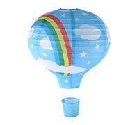 Plafoniera a mongolfiera arcobaleno con paralume a lanterna di carta per la scuola e il centro commerciale Decorazione sospesa Blu arcobaleno, paralume chiaro