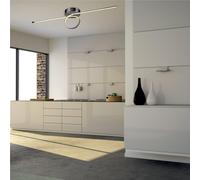 Plafoniera a Soffitto LED VENTUS, in Alluminio e Policarbonato 90x16xh 20 cm- 18 W- 1440 Lumen finitura Colore Argento satinato argento
