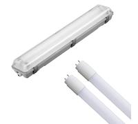 Plafoniera a Tenuta Stagna IP65 120cm 220v incluso di 2 Tubi T8 30W