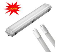 Plafoniera a tenuta stagna ip65 150cm 220v incluso di 2 tubi t8 25w opachi