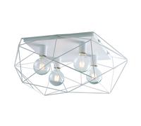 PLAFONIERA ABRAXAS BIANCA 4 LUCI ATTACCO E27 41,7X40X26,5CM IN METALLO