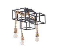 Plafoniera 'Andrik' dimmerabile (Moderno) colore Nero, in Metallo ad es. Soggiorno & Sala da pranzo (3 luci, E27) di Lucande | plafoniera, lampada