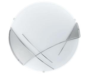 Plafoniera/Applique Contemporanea Raya Vetro Argento E Bianco 1 Luce E27