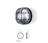 Plafoniera Applique Da Esterno SOVIL Ovale Tonda Griglia Bianco Nero Attacco E27 [EEK: A]