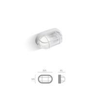 Plafoniera Applique Da Esterno SOVIL Ovale Tonda Griglia Bianco Nero Attacco E27 [EEK: A]