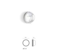 Plafoniera Applique Da Esterno SOVIL Ovale Tonda Griglia Bianco Nero Attacco E27 [EEK: A]