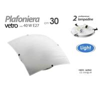 PLAFONIERA APPLIQUE IN VETRO BIANCO 3030 CM DA PARETE 2 LUCI ORM-665042