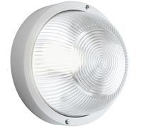 Plafoniera Esterno Contemp. Echo Tonda Termoplastica E Vetro Bianco 1 Luce E27