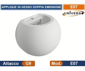 PLAFONIERA APPLIQUE PORTAFARETTO IN GESSO SFERA MONTAGGIO A PARETE LAMPADINA G9