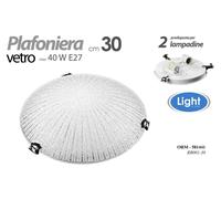 PLAFONIERA APPLIQUE ROTONDA DA PARETE STILE CRISTALLO 2 LUCI LAMPADARIO 30 cm [EEK: A+++]