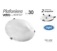 PLAFONIERA APPLIQUE SCACCHI ROTONDA DA PARETE SATINATA 2 LUCI LAMPADARIO 30 cm [EEK: A+++]