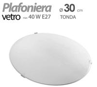 PLAFONIERA APPLIQUE TONDA DA PARETE BIANCO SATINATA LAMPADARIO 1 LUCE Ø 30 cm