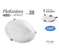 PLAFONIERA APPLIQUE TONDA DA PARETE BIANCO Scacchi LAMPADARIO 1 LUCE Ø 25 cm [EEK: A+++]