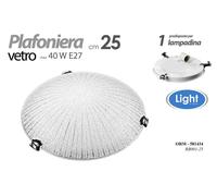 PLAFONIERA APPLIQUE TONDA DA PARETE STILE CRISTALLO LAMPADARIO 1 LUCE Ø 25 cm [EEK: A+++]