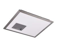 Plafoniera argento lampada da soggiorno design pannello da soffitto moderno, 3 livelli, LED 29,5W 2950Lm bianco caldo, LxPxH 45x45x4 cm, Trio 675114507